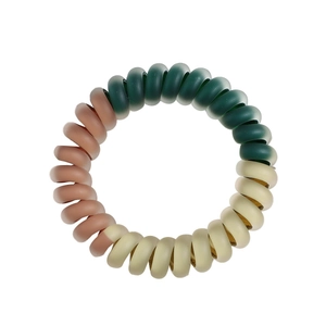 Élastique spirale mat dépoli avec dégradé de couleurs vert, marron et beige