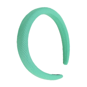 Minimalist mint green ribbed sponge headband with vintage thick padding for women