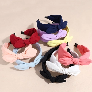Women's Sweet Chiffon Bow Headband Korean Style Solid Color Large Bow Wide Hairband Fashion Hair Accessories Headpiece