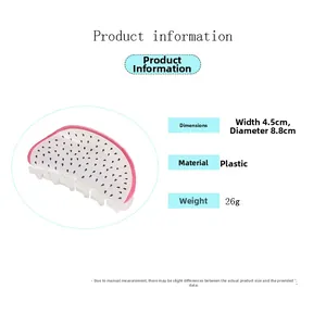 Vue détaillée de la pince à cheveux pitaya avec dimensions 8,8cm de diamètre et 26g poids
