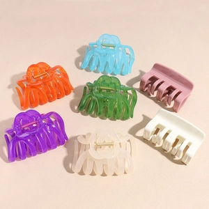 Grande Pince à Cheveux Couleur Gelée Translucide Clip de Requin Mode Accessoires de Cheveux en Résine pour Femmes