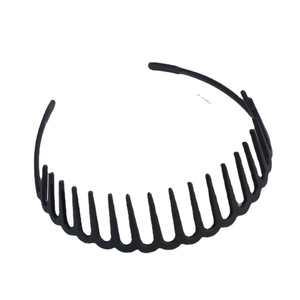 Serre-tête noir classique ondulé en plastique avec dents antidérapantes pour cheveux