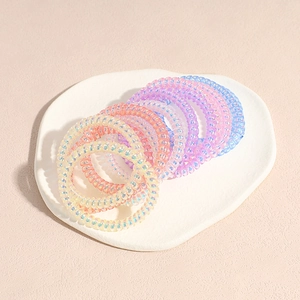 Elastici per capelli a spirale cangianti in vari colori pastello per donne