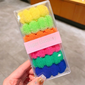 Lot de 6 chouchous colorés à texture ondulée haute élasticité en boîte cadeau