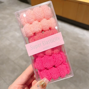 Lot de 6 chouchous arc-en-ciel haute élasticité tons roses dans boîte transparente