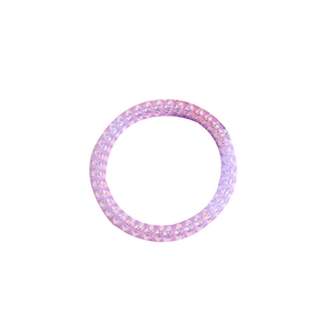 Elastico per capelli a spirale viola iridescente a sirena per coda su sfondo bianco