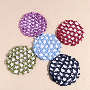 Elegant knit snood hairnet set with rhinestones for ballet and flight attendants