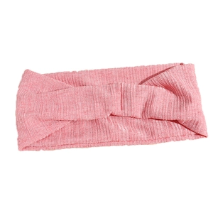 Bandeau de sport en tricot rose bonbon avec un nœud torsadé pour le yoga et le fitness