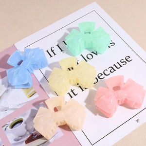 Jelly Color Elegant Acrylic Butterfly Knot Hair Claw Shark Clip Korean Style Simple Retro Hair Accessory For Women