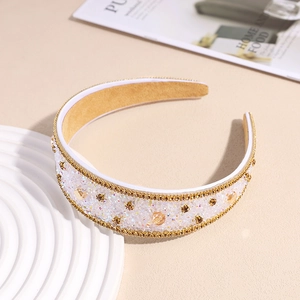 Korean Style Shiny Pave Rhinestone Wide Headband Elegant Exquisite Sparkling Hair Hoop Wedding Party Accessories For Women