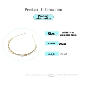 Détail du serre-tête fleurs et papillons avec dimensions 13cm et poids de 16.9g
