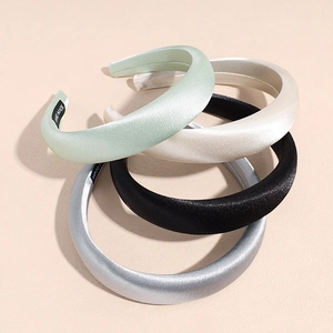 Solid Color Satin Padded Headband For Women Thickened Sponge Hair Hoop Volumizing Wide Edge Korean Fashion Hair Accessories