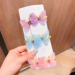 Kinder Niedliche Schmetterling Haarspangen Set Handgefertigte Stoff Netz Haarnadeln Mit Strasssteinen Für Kleine Mädchen Hanfu Schmuck
