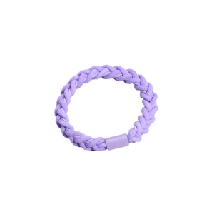Minimalist lilac purple braided hair tie made of high elastic fiber with woven texture