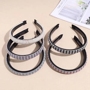 Elegant Baroque Faux Artificial Pearl Rhinestone Headband Handmade Non Slip Hair Hoop For Women Daily Party Fashion Hair Accessories