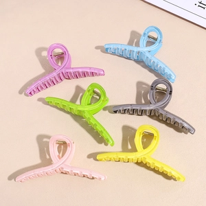 Grande Pince à Cheveux Couleur Bonbon Femme Cheveux Épais Acrylique Mat Shark Clip Accessoires de Coiffure