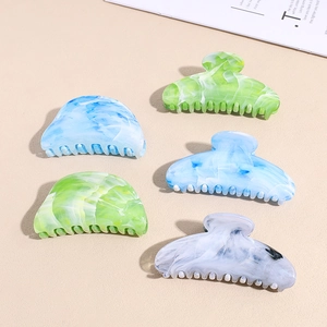 Elegant Marbled Acetate Hair Claw Clip Large Acrylic Shark Clip For Women Thick Hair Styling Accessories Non-Slip Grip