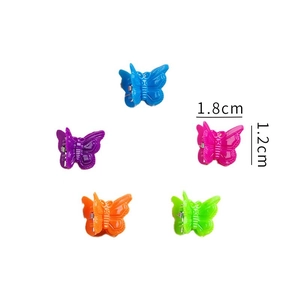 Colorful 1.8cm mini butterfly hair clips for girls in vibrant assorted plastic set