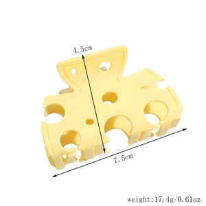 Schweizer Käse Haarklammer aus Acryl mit 7,5cm Länge und 4,5cm Höhe Maßen