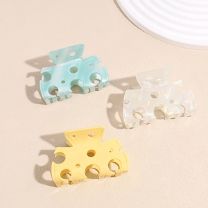 Kreativ Schweizer Käse Form Haarkralle Acetat Acryl Ausschnitt Loch Haifisch Clip Für Damen Mädchen Süß Mode Haar Accessoire