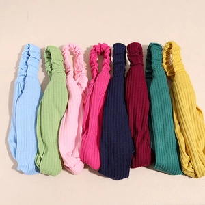 Lot de 8 bandeaux en maille côtelée pour yoga et soin du visage avec nœud croisé