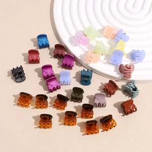 Mini-Haarklammern-Set aus Acryl in verschiedenen Farben und Schildpatt-Mustern