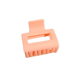 Minimalist matte orange-pink square hair claw clip for elegant women styling