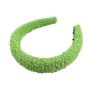 Serre-tête chic en polaire texturée vert clair pour femmes au style vintage tissé