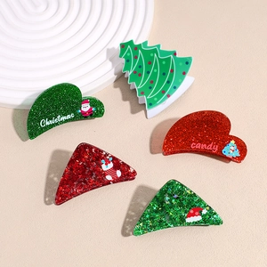 Lot de pinces à cheveux de Noël scintillantes avec bonhomme de neige et sapins