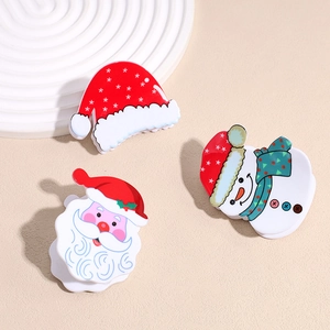 Lot de trois pinces à cheveux de Noël avec Père Noël et bonhomme de neige pour coiffure de fête