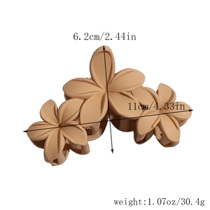 Tableau détaillé des tailles pour pince à cheveux fleur de 11 cm de long et 6,2 cm de haut