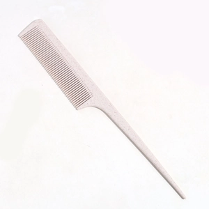 Professional pink wheat straw hair styling comb with fine teeth and long pointed tail