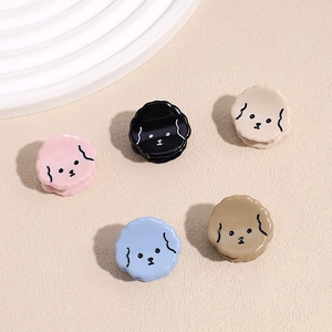 Set de cinco mini pinzas para el cabello de perritos en rosa negro beige azul y marrón