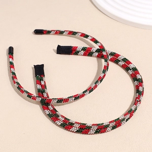 Christmas rhinestone headband set with red green white spiral stones for party hair decor