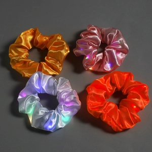 Elastici per capelli a LED in raso di seta per decorazione capelli in vari colori