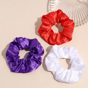 Set di 3 elastici per capelli LED in raso rosso, viola e bianco con seta luminosa