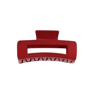 Pince à cheveux rectangulaire rouge foncé élégante pour coiffure de mariée au fini brillant