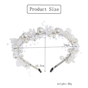 Détails des dimensions du serre-tête en perles avec une largeur de 14 cm et 15,5 cm