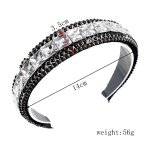 Baroque crystal headband detail with 3.5cm width dimensions and 56g product weight