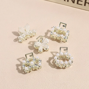 Mini Legierung Haarklammer Mit Kunstperle Strass Schmetterling Geometrischer Stil Für Damen Mädchen Hochzeit Party Haarschmuck
