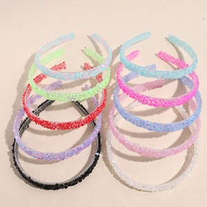 Serre-tête en Strass Colorés et Perles de Gelée Cerceau à Cheveux en Plastique Résine Femme Style Coréen Doux Accessoires Cheveux