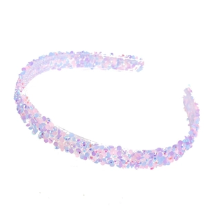 Serre-tête étincelant avec strass roses et bleus et tube de cristal pour un look élégant
