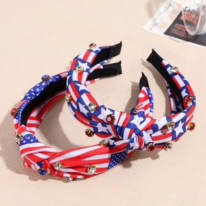 Serre-tête noué drapeau américain avec strass pour la fête de l'indépendance USA