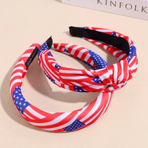 American flag knotted and padded fabric headbands for Independence Day celebration