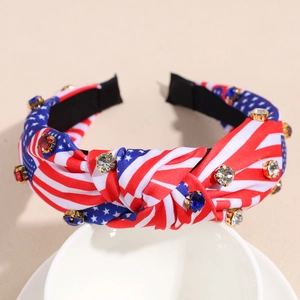 Serre-tête noué drapeau USA avec strass rouge blanc bleu pour le Jour de l'Indépendance