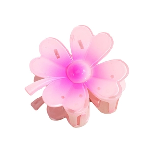 Pince à cheveux fleur de frangipanier rose dégradé en résine pour coiffures élégantes