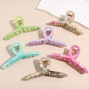 Large Cellulose Acetate Marble Texture Hair Claw Clip For Women French Elegant Shark Clip Strong Hold Hair Accessories