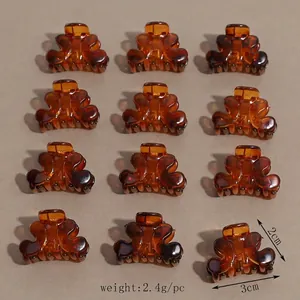 Set di 12 mini mollette per capelli a corona in plastica da 3cm con peso di 2,4g
