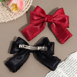 Elegante Haarklammern mit Satin-Schleife und Metall-Federclip für Damen Haarschmuck