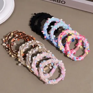 Fashion Autumn Winter Colorful Pom Pom Hair Ties Cute High Elastic String Hair Bands For Women Girls Daily Hair Accessories
